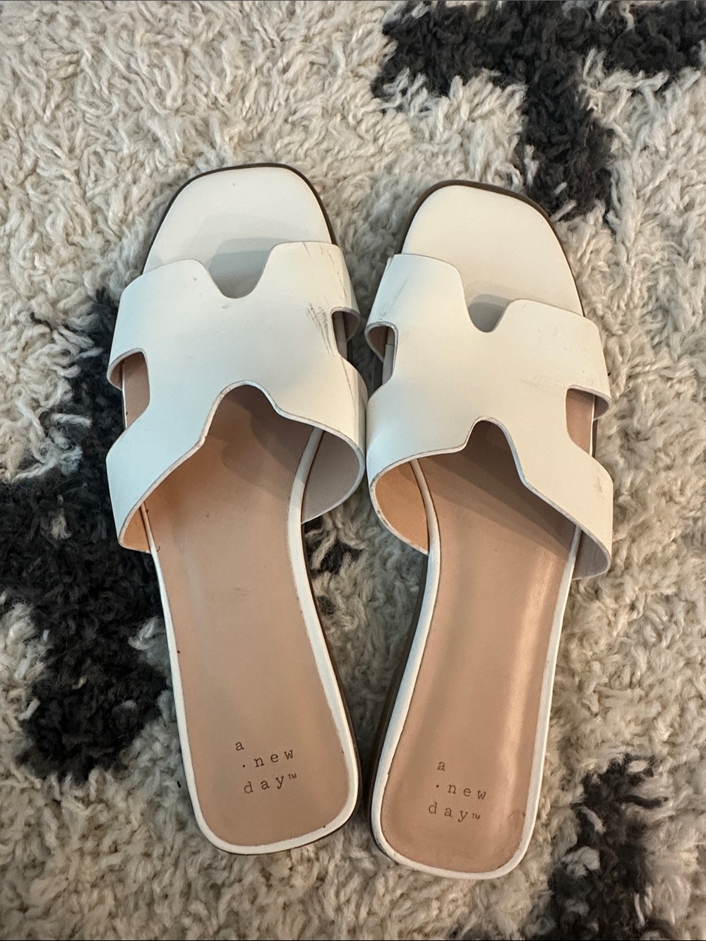 a new day White Cutout Slide Sandals